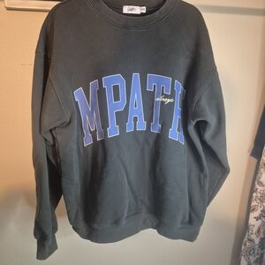 Empathy Gray Sweatshirt with Blue Lettering
